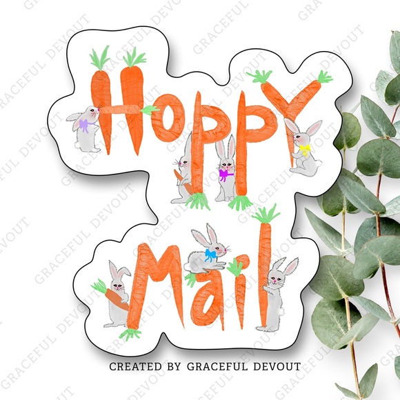 Graceful Devout Other - Hoppy Mail! 2" (inches) Stickers, (96ct.) Stickers